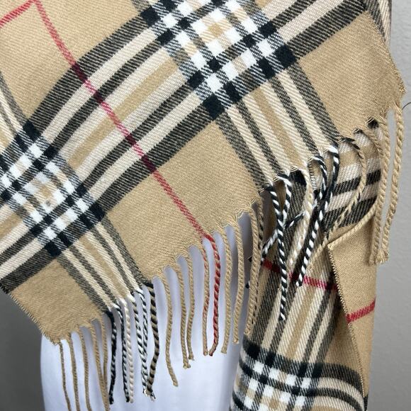 100% Cashmere Unisex Winter Scarf Made in Scotland Check Plaid Brown Black - Picture 4 of 7